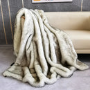 Axyaa Luxury Fox Fur Blanket: Soft & Fluffy Faux Fur Throws for Sofa Bed