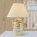 Axyaa Elegant Handmade Flower Carving Ceramics Table Lamp