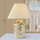 Axyaa Elegant Handmade Flower Carving Ceramics Table Lamp