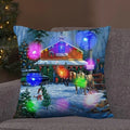 Axyaa LED Retro Santa Christmas Lights Pillowcase Home Decor 45x45