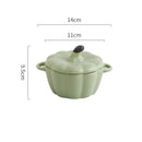 Axyaa Pumpkin Soup Bowl Set of 4 - Ceramic Fruit Salad Plate, Dessert Bowl & Snack Plate