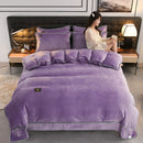 Axyaa King Milk Velvet Bedding Set - Ultra-thick, Skin-friendly, Antistatic Quilt Cover
