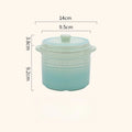 Axyaa Ceramic Soup Cup with Lid, Small Stew Pot for Steaming Eggs and Roasting, Waterproof