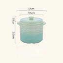 Axyaa Ceramic Soup Cup with Lid, Small Stew Pot for Steaming Eggs and Roasting, Waterproof
