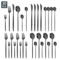 Axyaa 30-Piece Silver Mirror Cutlery Set Stainless Steel Dinnerware & Flatware
