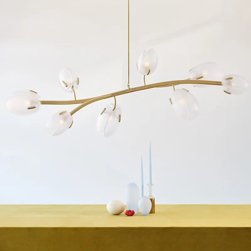 Axyaa Tulip Buds Chandelier: Modern Glass Pendant Lights for Home Decor