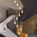 Axyaa Crystal Chandelier Stair Pendant Lamp Living Room Interior Lighting