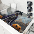 Axyaa Halloween Pumpkin Drain Pad Kitchen Drying Mat