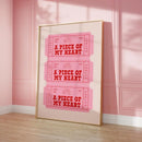 Axyaa Romantic Canvas Print: Pink & Red Valentine's Day Wall Art Poster