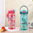 Axyaa Kids Cartoon Straw Cup 550ML - Anti-falling Portable Water Bottle