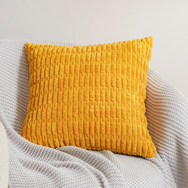 Axyaa Velvet Cushion Cover: Ins Style Candy Color 45x45cm Fashion Sofa Office Home Pillow Cover