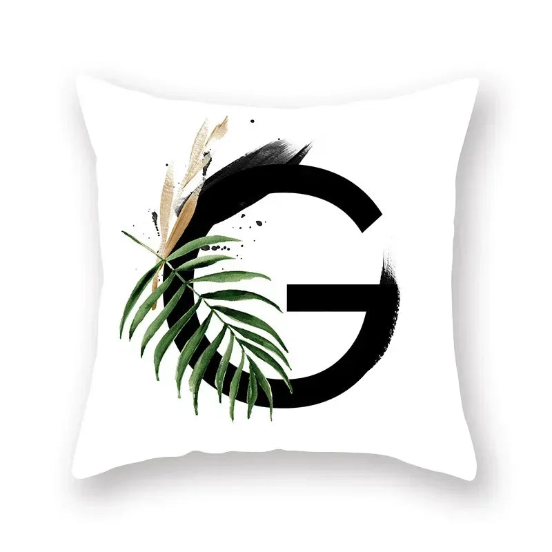 Floral Alphabet Pillow Case by Axyaa: Home & Car Decorative Cushion Cover