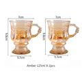 Axyaa Vintage Heart Embossed High-Legged Latte Glass Cup