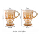 Axyaa Vintage Heart Embossed High-Legged Latte Glass Cup