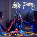 Axyaa Let's Party Neon Sign Cool White Background Party Lights/Event Atmosphere Decoration