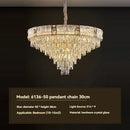 Axyaa Luxury Round Pendant Light for Living Room, Elegant Crystal Light Fixture