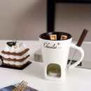 Axyaa Chocolate Fondue Cups Set | Reusable Melting Bowls with Forks