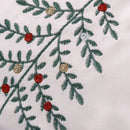 Axyaa Pine Tree Christmas Pillow Cover: White Red Green Embroidered Throw Cushions