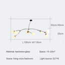 Axyaa Glass Ball Branch Chandelier: Minimalist Modern Light for Dining, Living, Bedroom