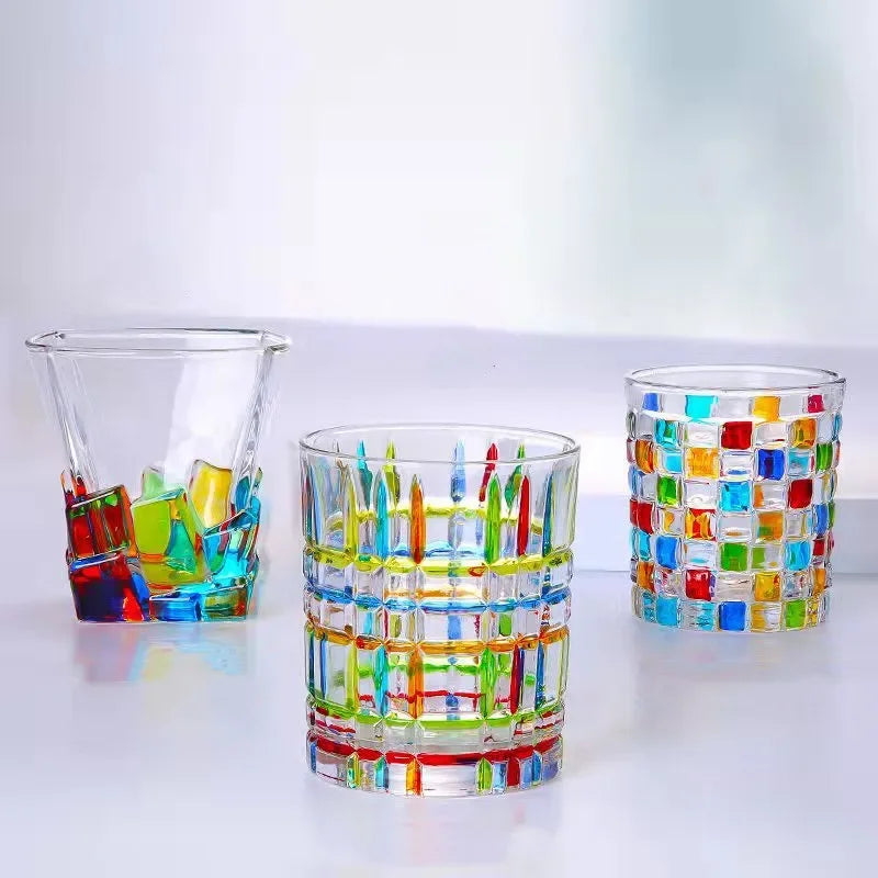 Axya Handmade Geometric Pattern Wine Glass Cocktail Glass - Perfect Gift