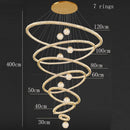 Axyaa Crystal Chandelier Stair Pendant Lamp Living Room Interior Lighting