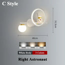 Axyaa Star Astronaut Projector Wall Light: Kids Bedroom Indoor Lighting