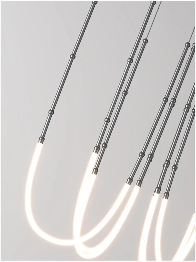 Axyaa Nordic Modern Art Line LED Pendant Light for Home Decoration.