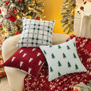 Axyaa Christmas Tree Chenille Pillow Cover, Festive Double-Sided Jacquard Design