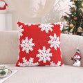 Axyaa Christmas Theme Embroidered Throw Pillow Cover for Home Sofa Decor