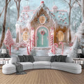 Christmas Candy House Tapestry - Axyaa Brand Background Cloth for Parties, Photography, and Home Décor