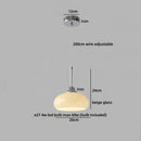 Axyaa Nordic Glass LED Pendant Light with Wood Handle - Gold Brass Finish