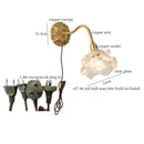 Axyaa Copper Arm Frosted Glass LED Wall Lamp for Stair Loft Bedroom Living Room