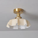 Axyaa Milky Glass LED Ceiling Lamp Modern Lighting for Home Indoor Living Room