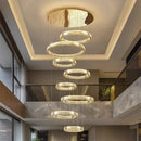 Axyaa Luxury Crystal Chandelier Pendant Light Gold Chrome Finish Modern Living Room Lighting