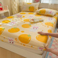 Axyaa Cartoon Fish Printed Cotton Fitted Bed Sheet - Single/Queen/King Sizes