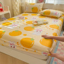 Axyaa Cartoon Fish Printed Cotton Fitted Bed Sheet - Single/Queen/King Sizes