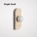 Axyaa Yellow Travertine Stone Wall Lamp with LED Sconce