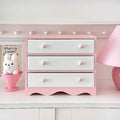 Axyaa Pink Wood 3 Drawer Makeup Organizer for Cute Bedroom Decor