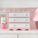 Axyaa Pink Wood 3 Drawer Makeup Organizer for Cute Bedroom Decor