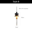 Axyaa Nordic Glass Iron Pendant Lights, Blue Gray Minimalist Bar Table Lamp