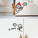 Axyaa Christmas Ornaments Santa Claus Elk Snowflake Sticker Decoration