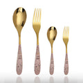 Axyaa Stainless Steel Dinnerware Set - Fork, Spoon, and Coffee Dessert Fruit Cutlery