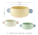 Axyaa Kids Ceramic Ears Bowl, Colorful Children's Tableware, Cute Rice Eating Bowl