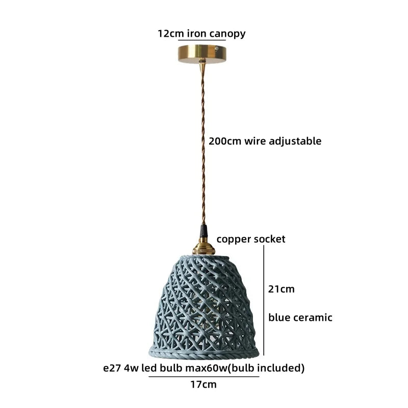 Axyaa White Ceramic LED Pendant Lights: Minimalist Loft Illumination