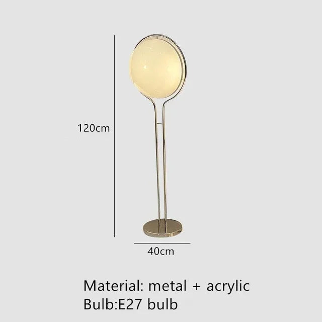 Axyaa Chrome Metal Acrylic Ball Floor Lamp White - Stylish Living Room Decor
