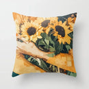 Axyaa Women Flower Oil Painting Decorative Pillowcase for Home Sofa Decor