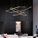 Axyaa Hexagonal Chandelier: Modern Luxury Villa Lighting for Minimalist Living Rooms