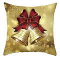 Axyaa Christmas Bells & Gifts Decor Pillow Cover for Sofa, Bedroom, Car