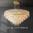 Axyaa Nordic Luxury Glass Bar Chandeliers - Large Hanging Lamps for Home & Hotel
