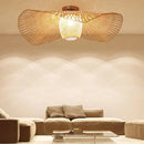 Axyaa Bamboo Weave Pendant Lamp: Creative Chinese Art Chandelier for Home, Restaurant, or Staircase